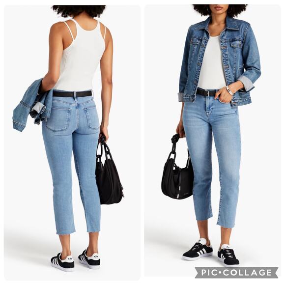 Frame Denim Denim - FRAME Le High Straight Cropped Mid-Rise Straight-Leg Mom Jeans Size 23 US O
